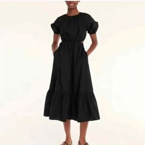 J. Crew Black Midi Dress